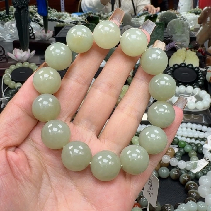 和田玉未镶嵌手链和田玉新疆且末蓝飘糖卡16