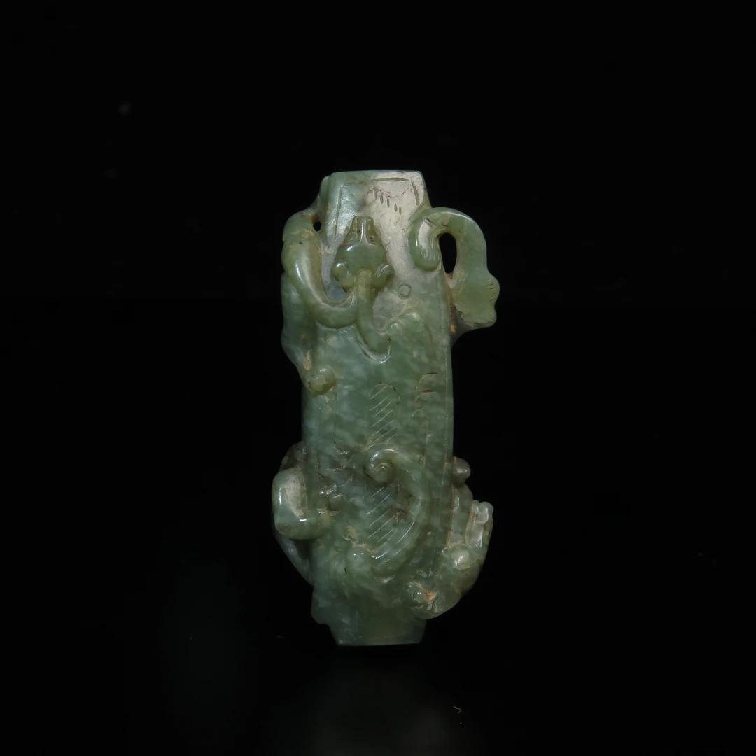 清晚期青玉高浮雕龙纹勒子/MZ119781/和田玉/民族文物