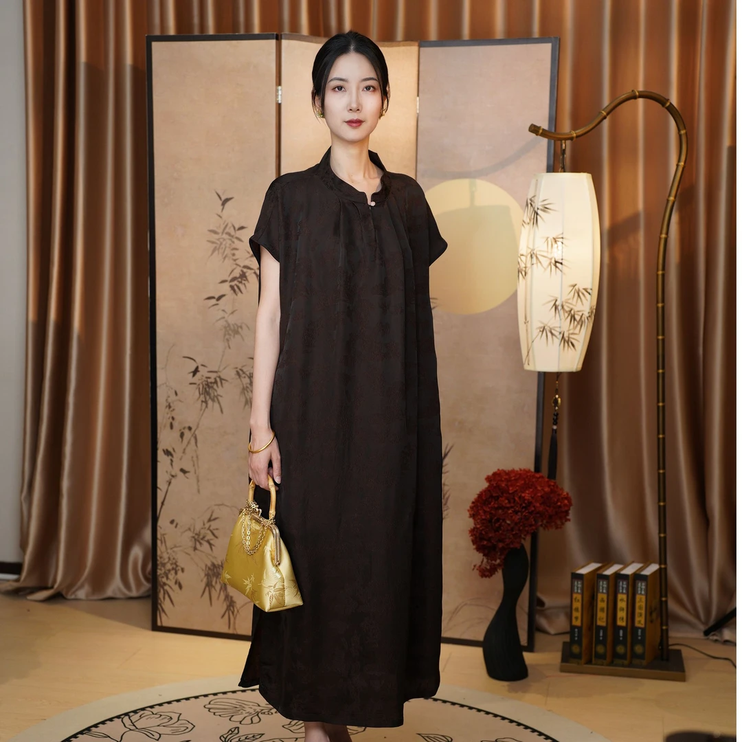【京唐夫人·康宁】新中式国风春季新款水滴领女装连衣裙