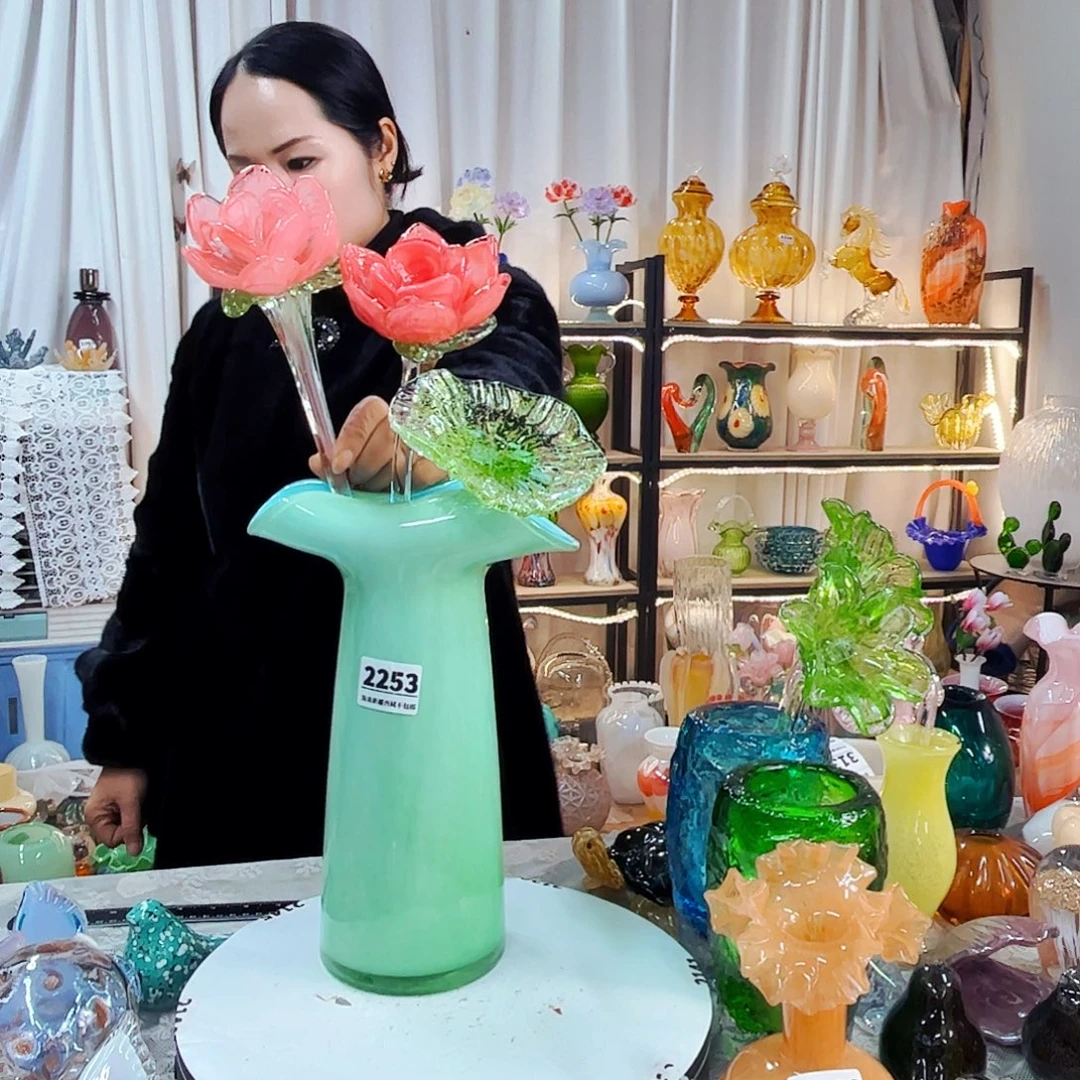 3花1瓶家悦美居琉璃摆件