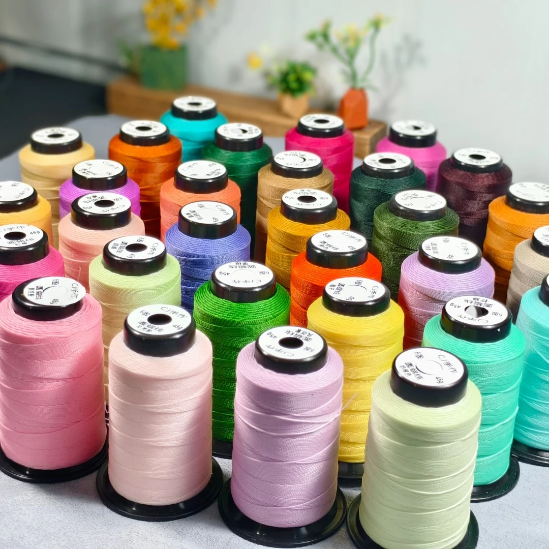 6股纯色圆蜡手工编织线蜡线大卷编玫瑰花手牌编织线材