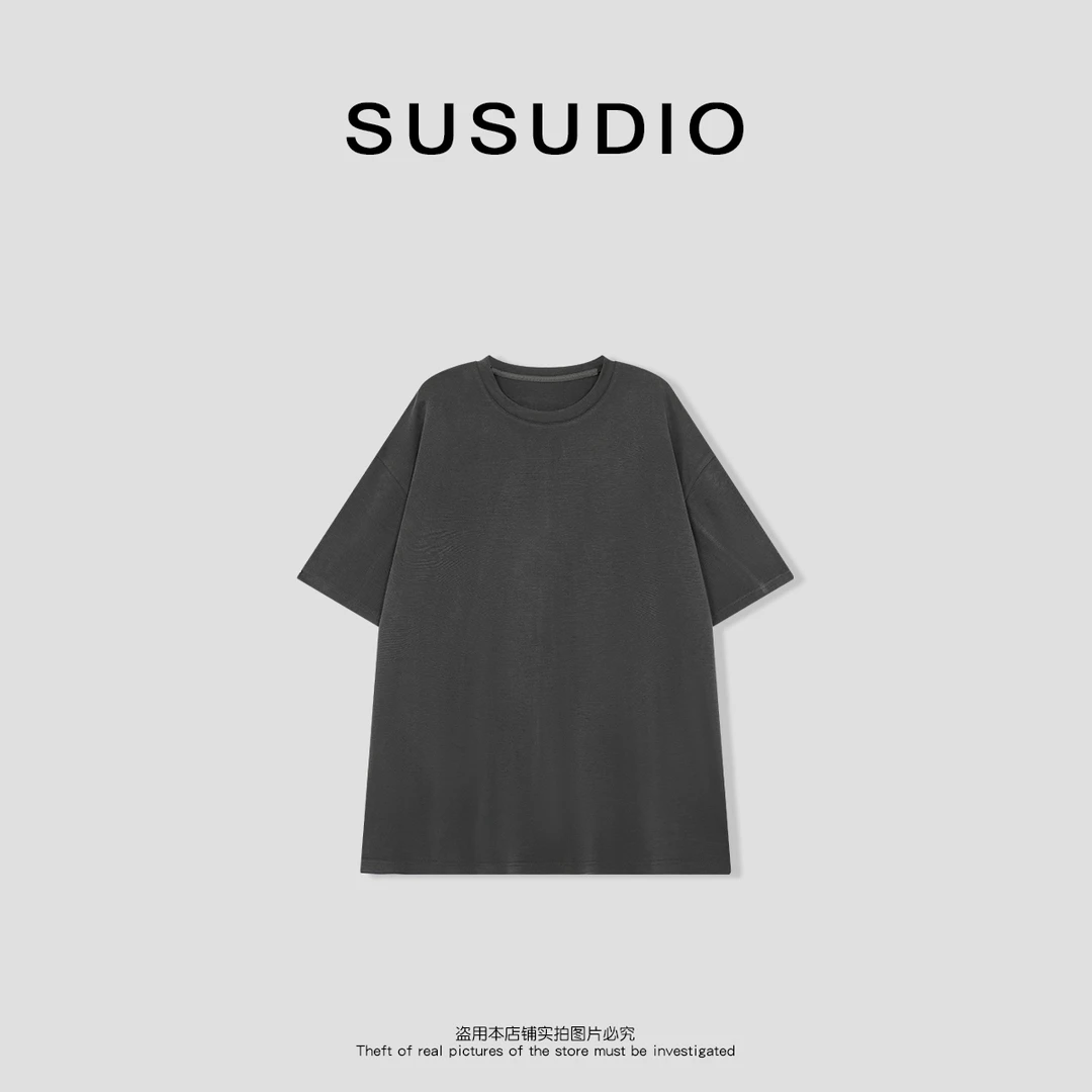 SUSUDIO③ 春夏休闲宽松简约纯色短袖圆领舒适T恤10269