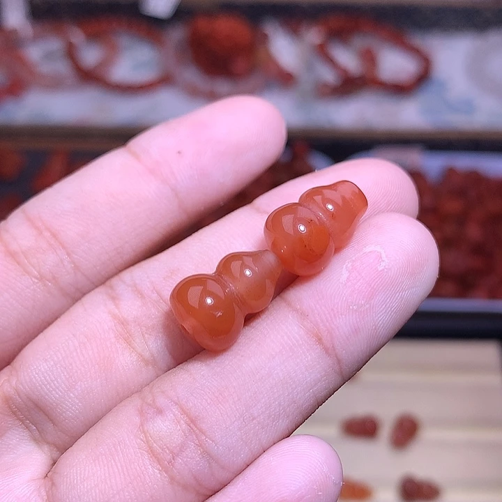 南红玛瑙未镶嵌珠宝半成品葫芦4打孔不退换