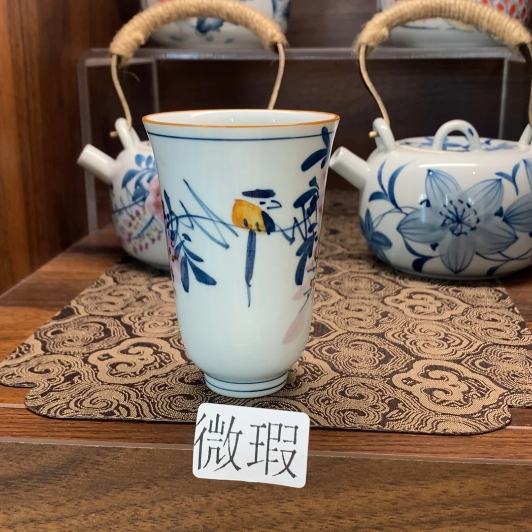 釉下手绘茶具微瑕