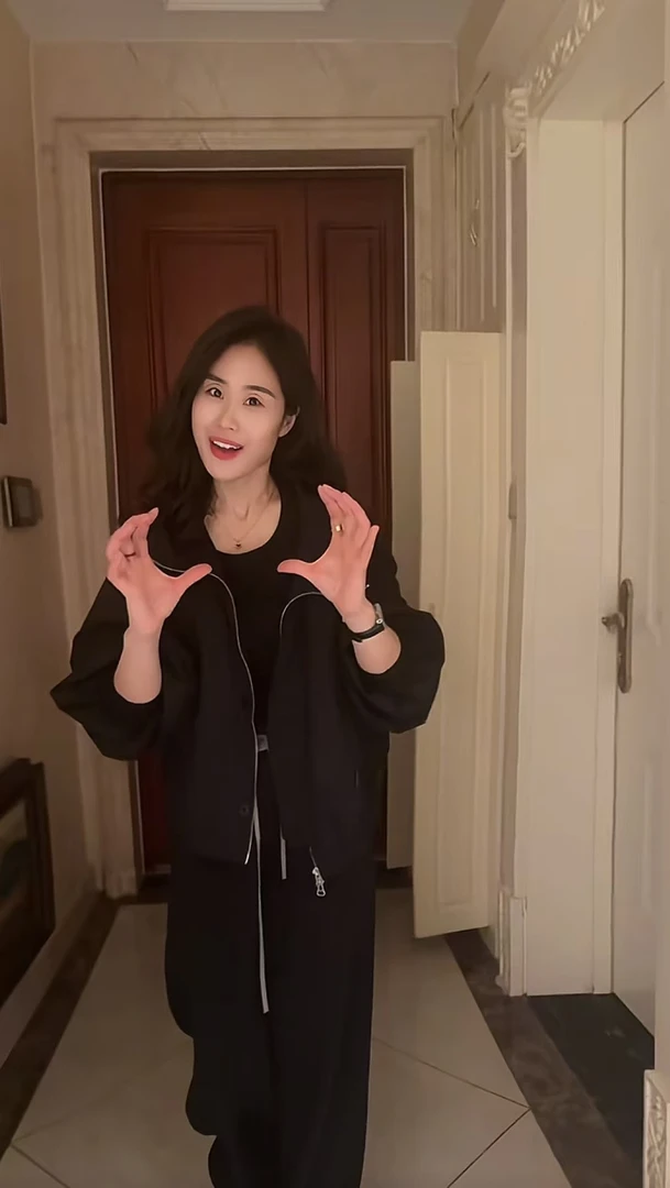 Miss Huo 春款撞色腰头阔腿裤 B 黑色 88082