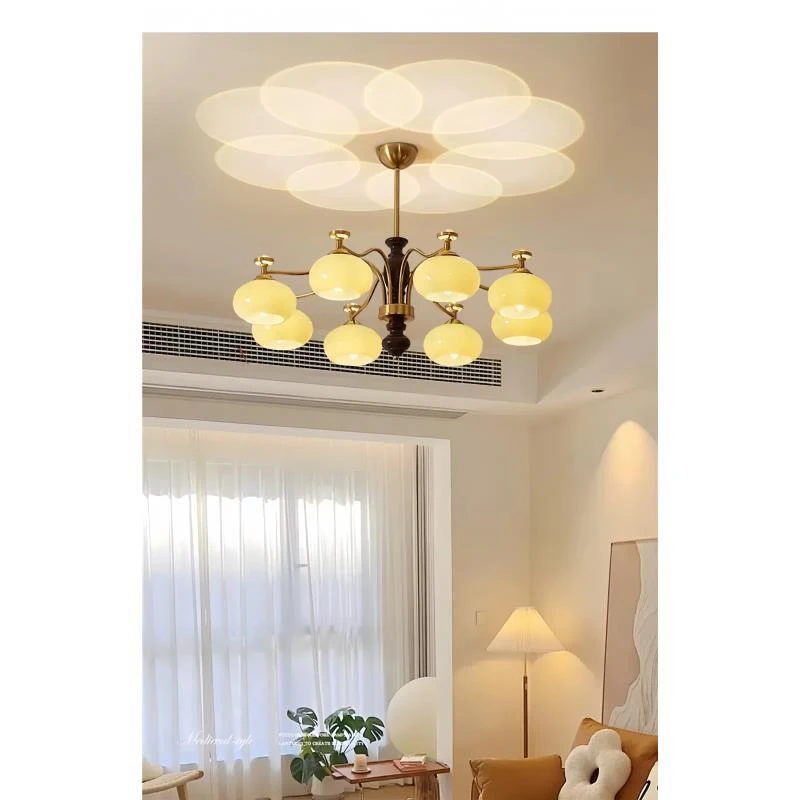 美拉德中古风柿子灯客厅吊灯设计师款复古卧室房间餐厅中古风灯具