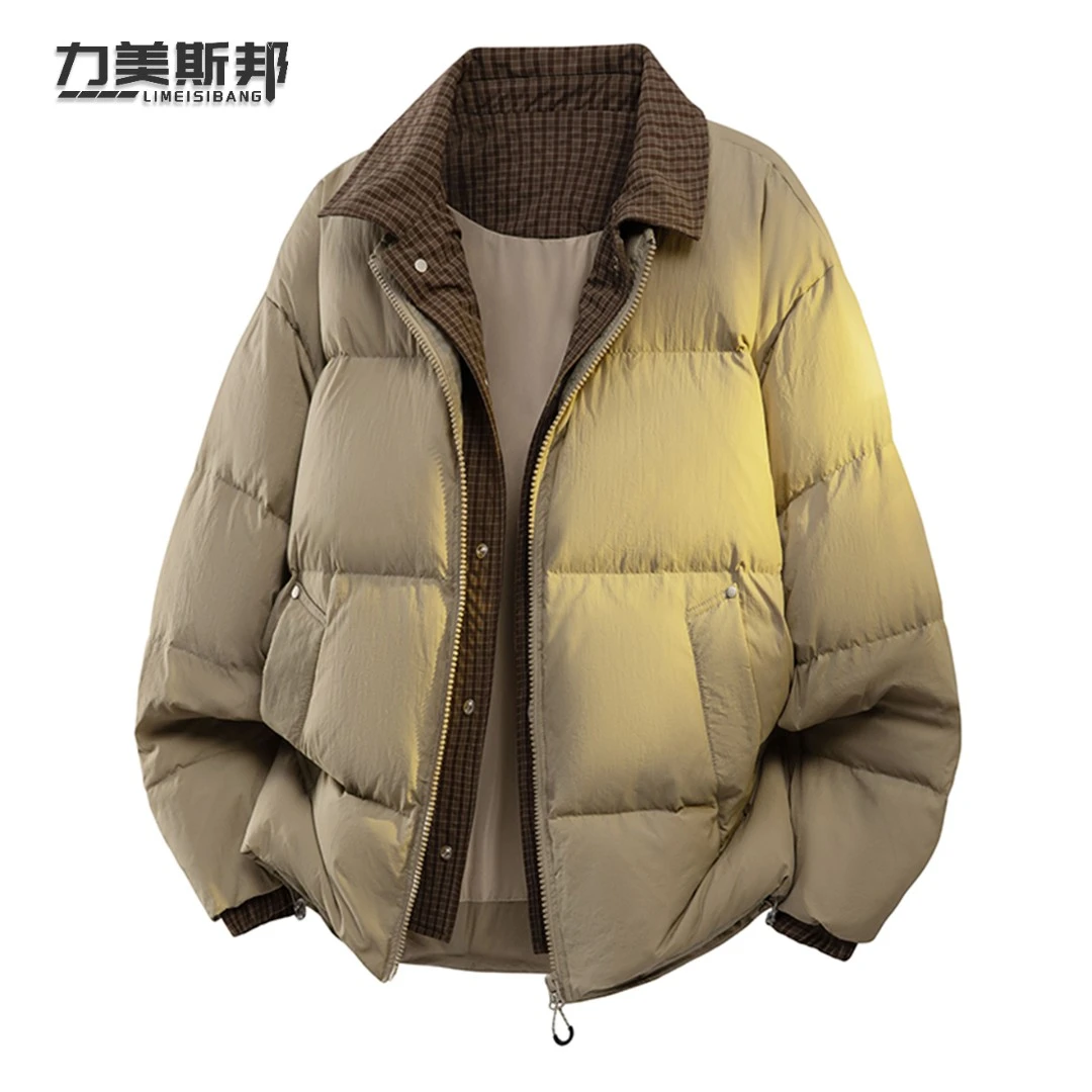 【一件就够】冬季复古老钱风假两件羽绒服男女同款90鸭绒保暖外套