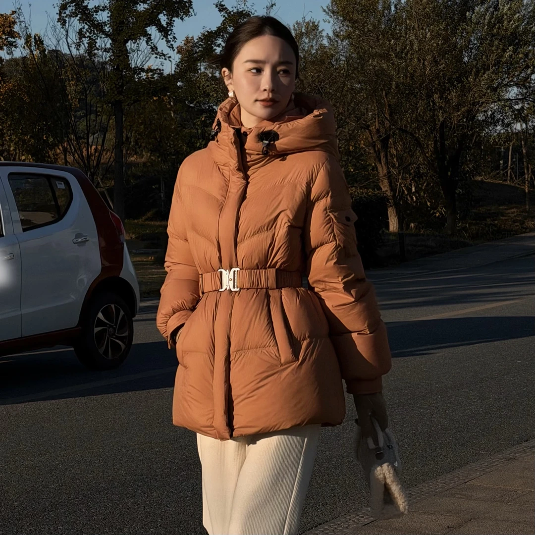 HELA AOMI “秋橙雅意”90白鹅绒云朵泡芙收腰羽绒服CY5DM02568