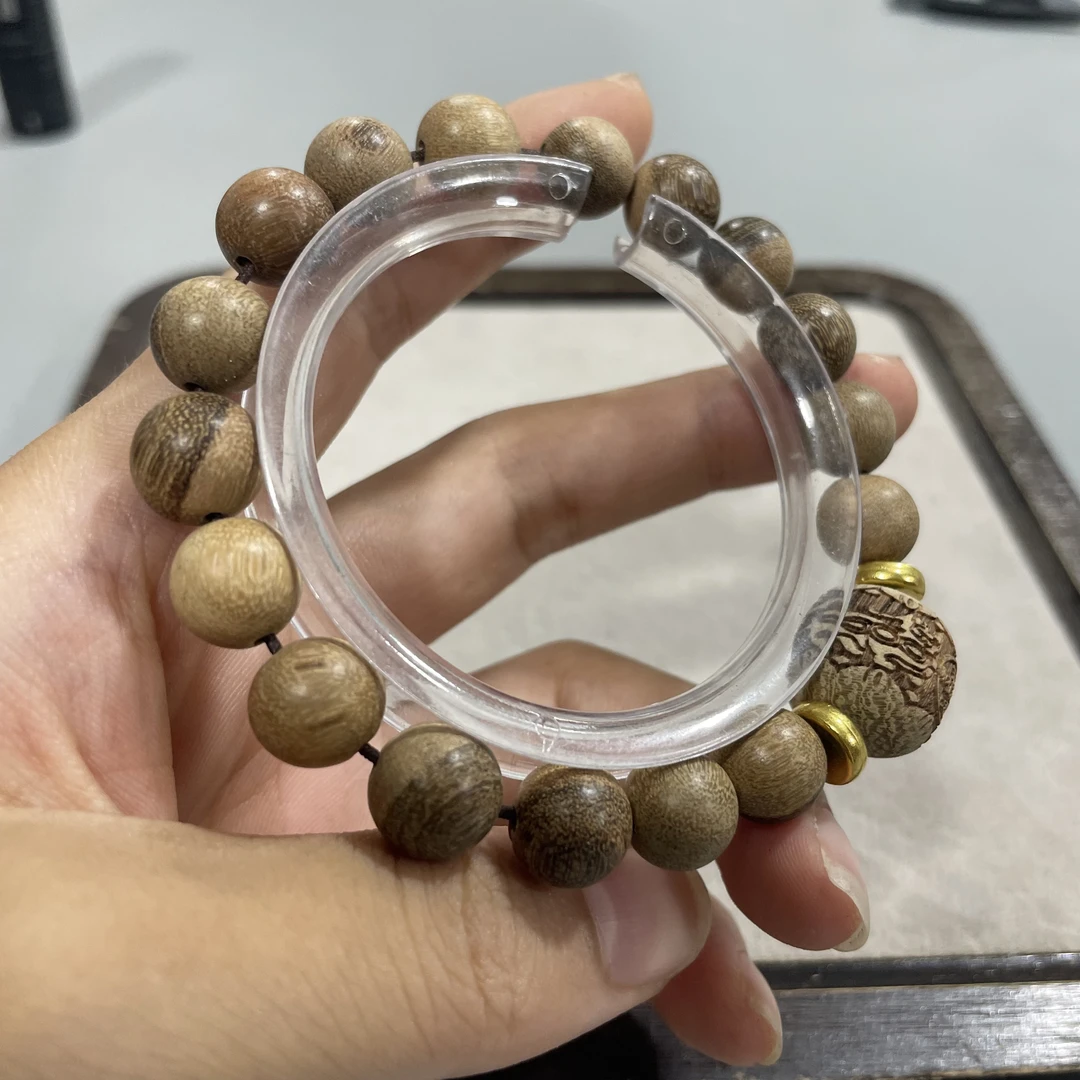 B46虎皮檀圆珠卡1.0单圈手串