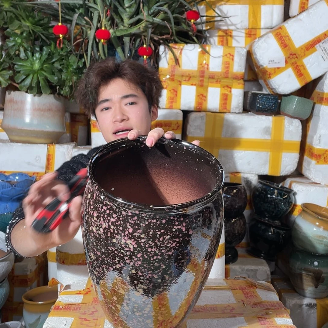 无铅玻璃宜兴紫砂花盆