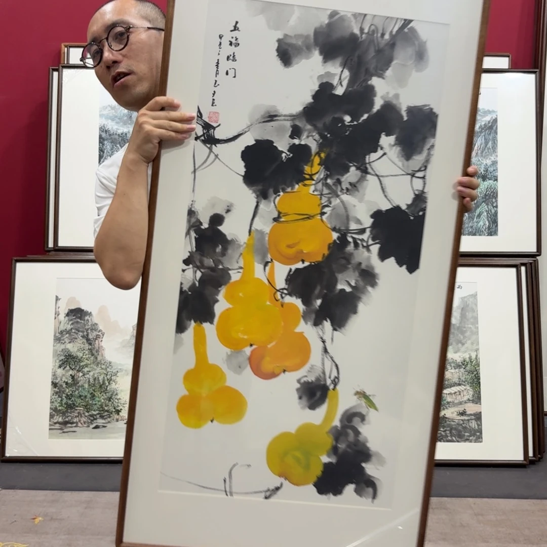 国画带框绘画120/60尺寸