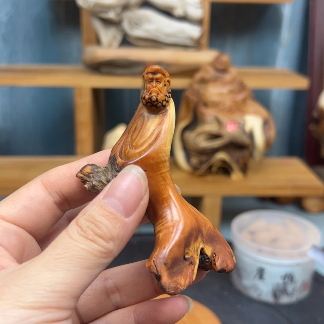 木周崖柏木摆件手把件，