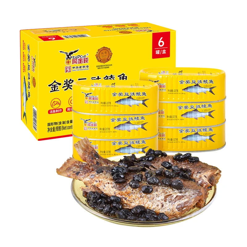 鹰金钱 金奖豆豉鲮鱼 227g*6解馋零食