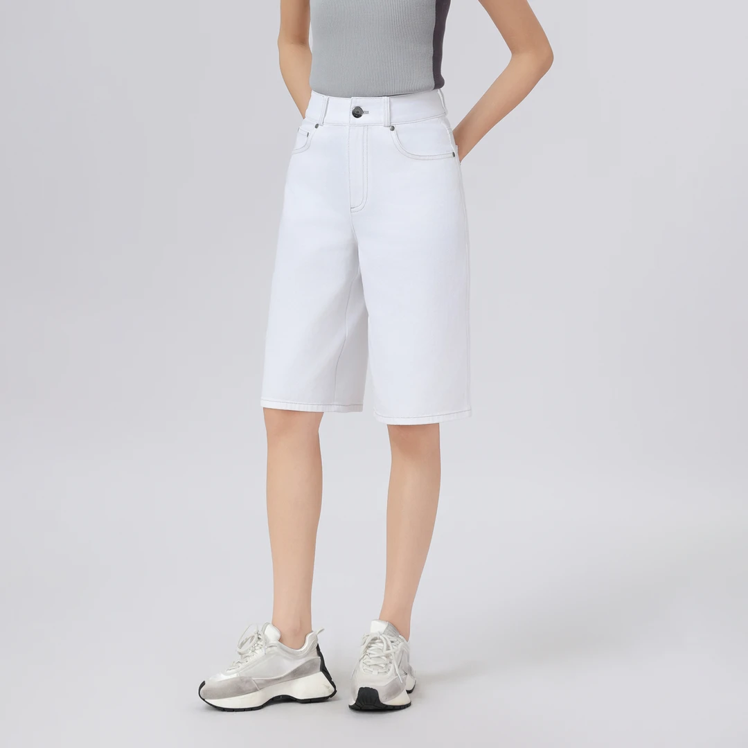 AMASS/阿玛施 夏日新款五分裤百搭高腰宽松穿搭时尚牛仔裤510049