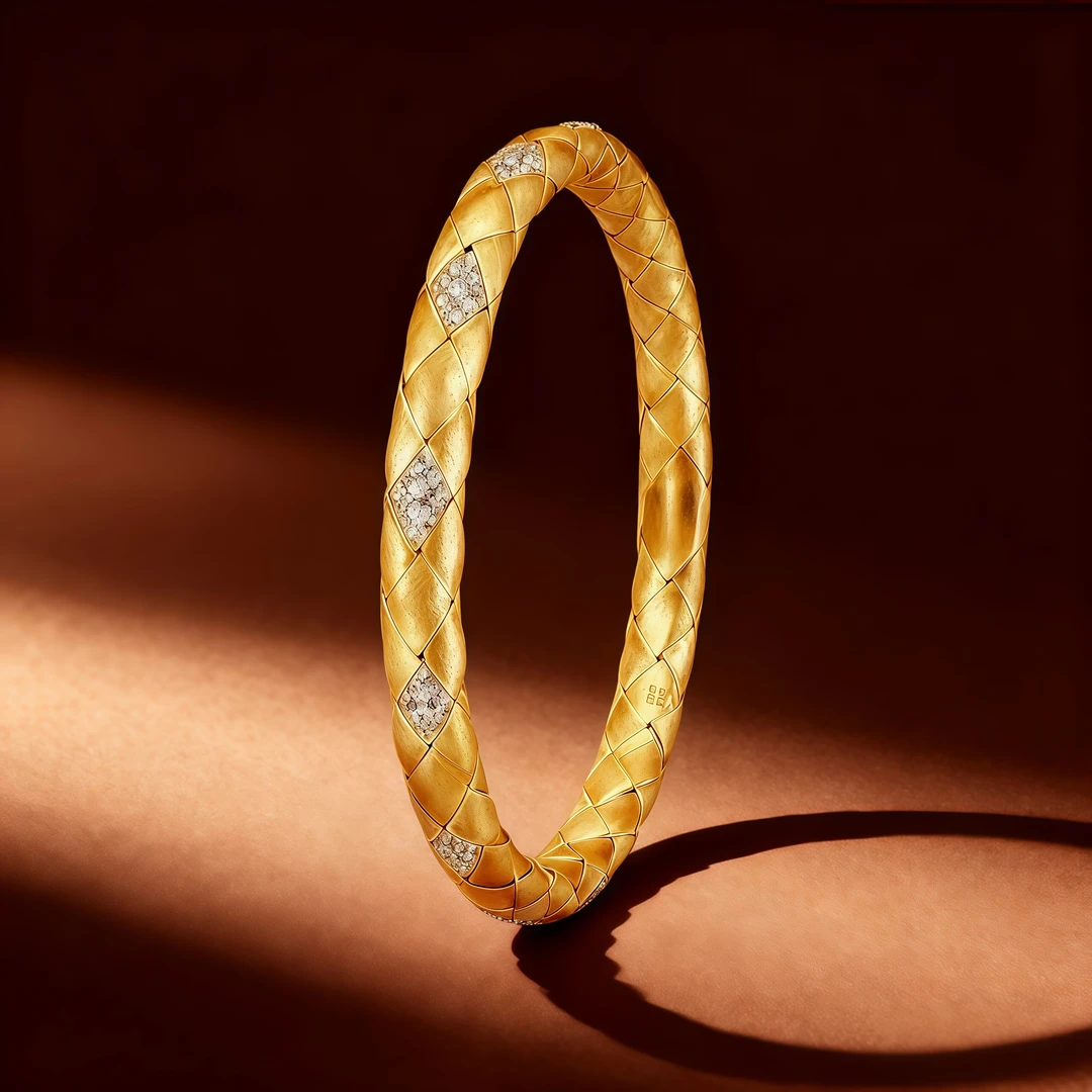 12期免息【中国黄金】足金金缕圈手镯古法匠心编织质感腕间显贵星耀