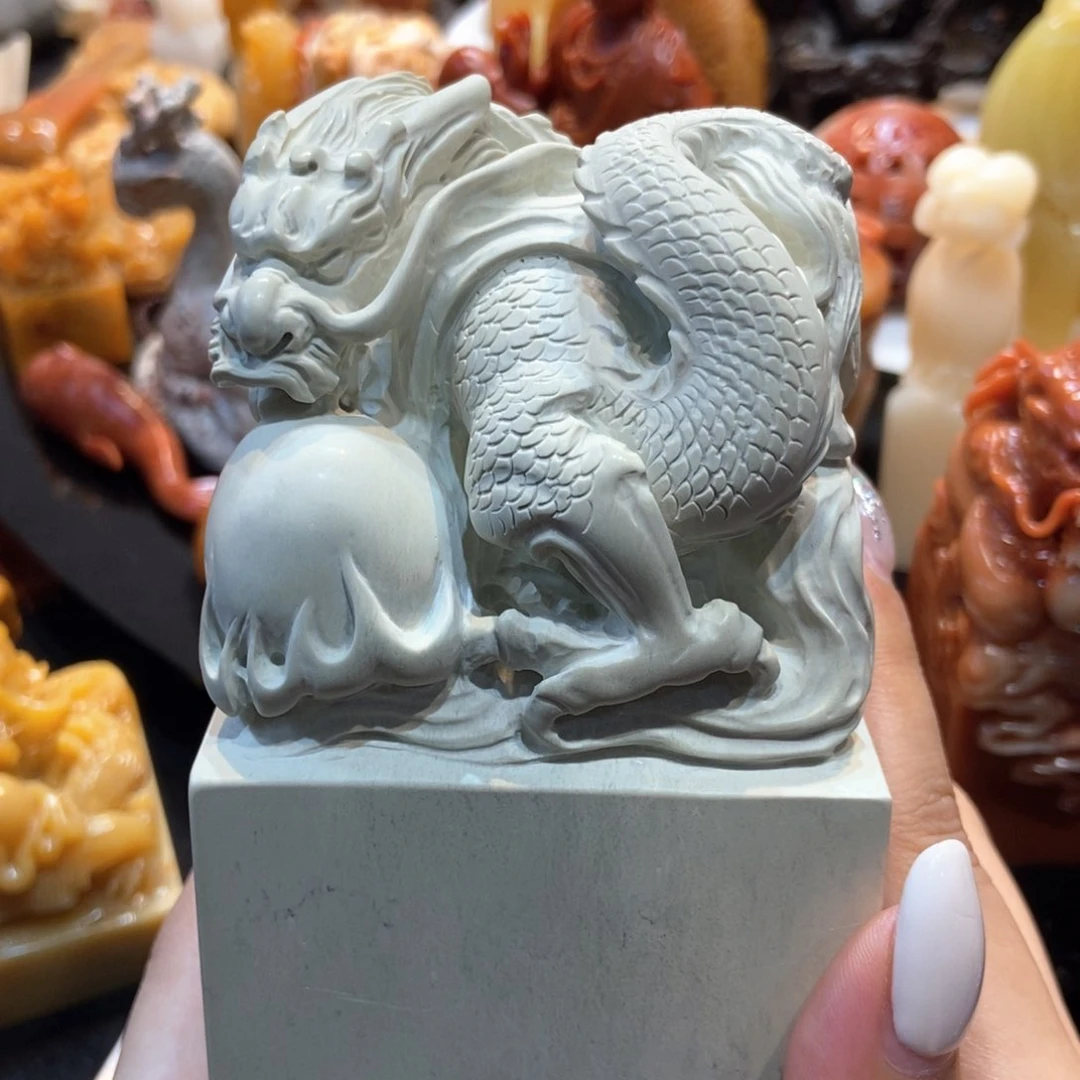 寿山石印石瓷白印章