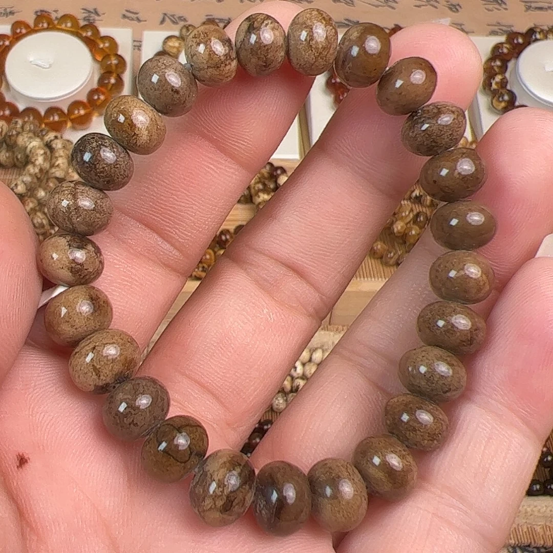 琥珀未镶嵌手链9m顶配泥珀手串