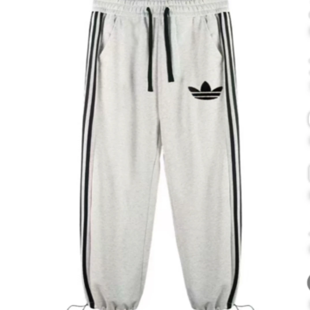 男女运动秋季休闲宽松三杠长裤朋克风舒适百搭小草长裤