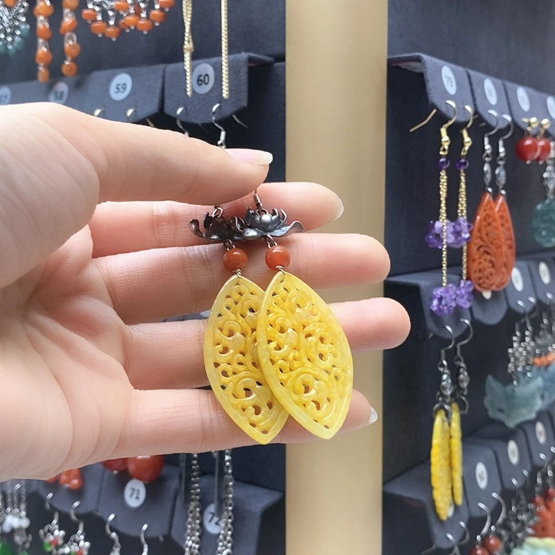 翡翠未镶嵌耳饰耳饰