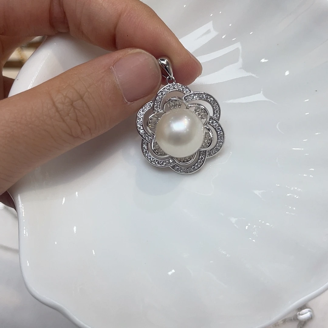 海水珍珠吊坠(不含链)银S925镶嵌
