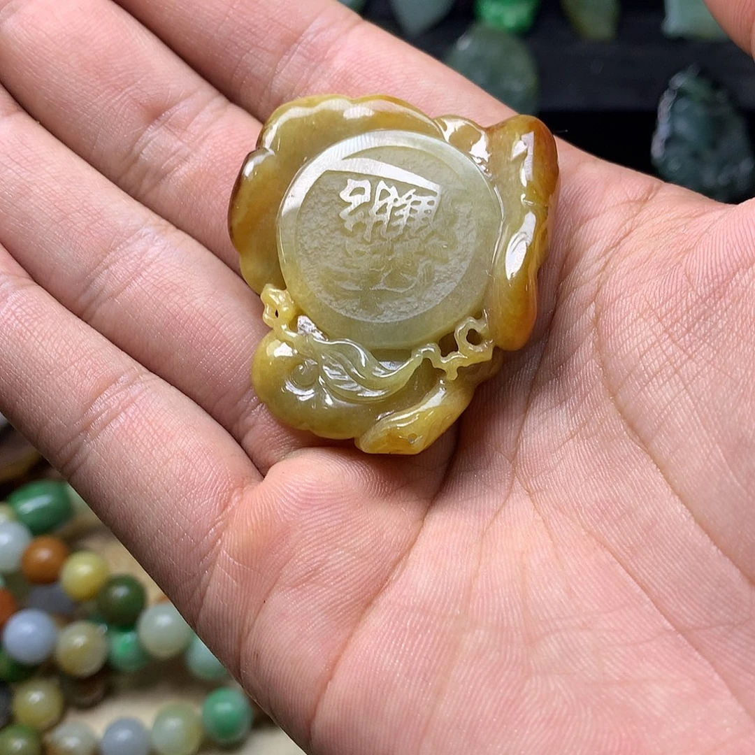 翡翠未镶嵌颈饰缅甸天然翡翠挂件