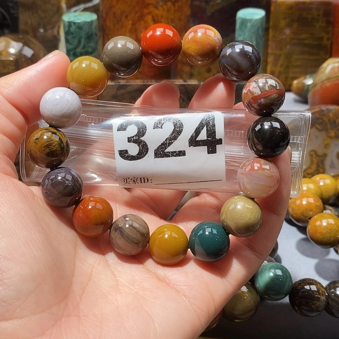 硅化玉未镶嵌天然北票硅化玉手串卡14.6