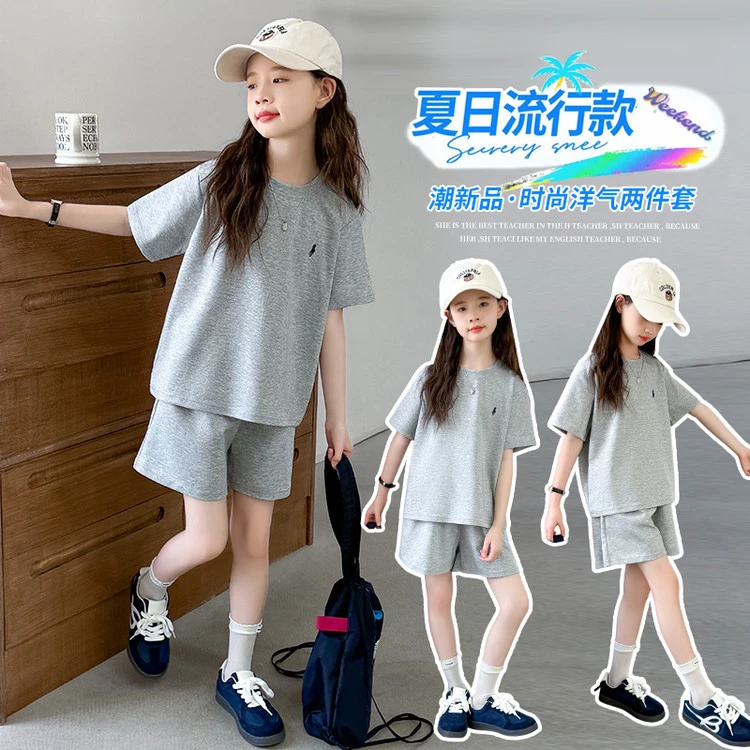 女童夏装运动套装2025新款洋气时髦两件套大儿童潮酷穿搭网红炸街
