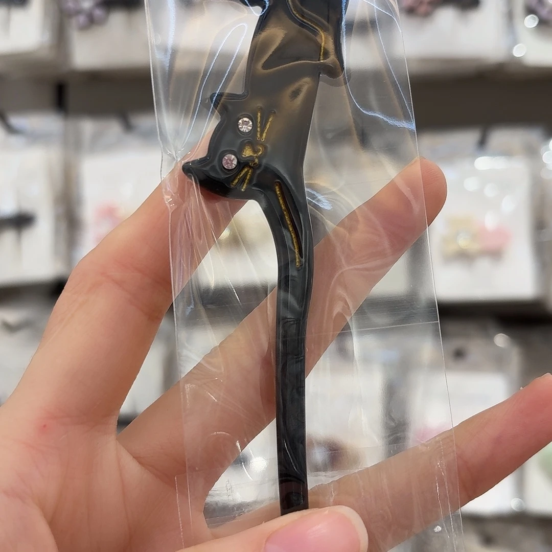 M****布艺铁合金发簪黑猫