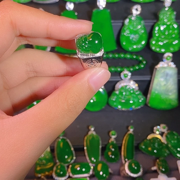 翡翠银S925镶嵌戒指