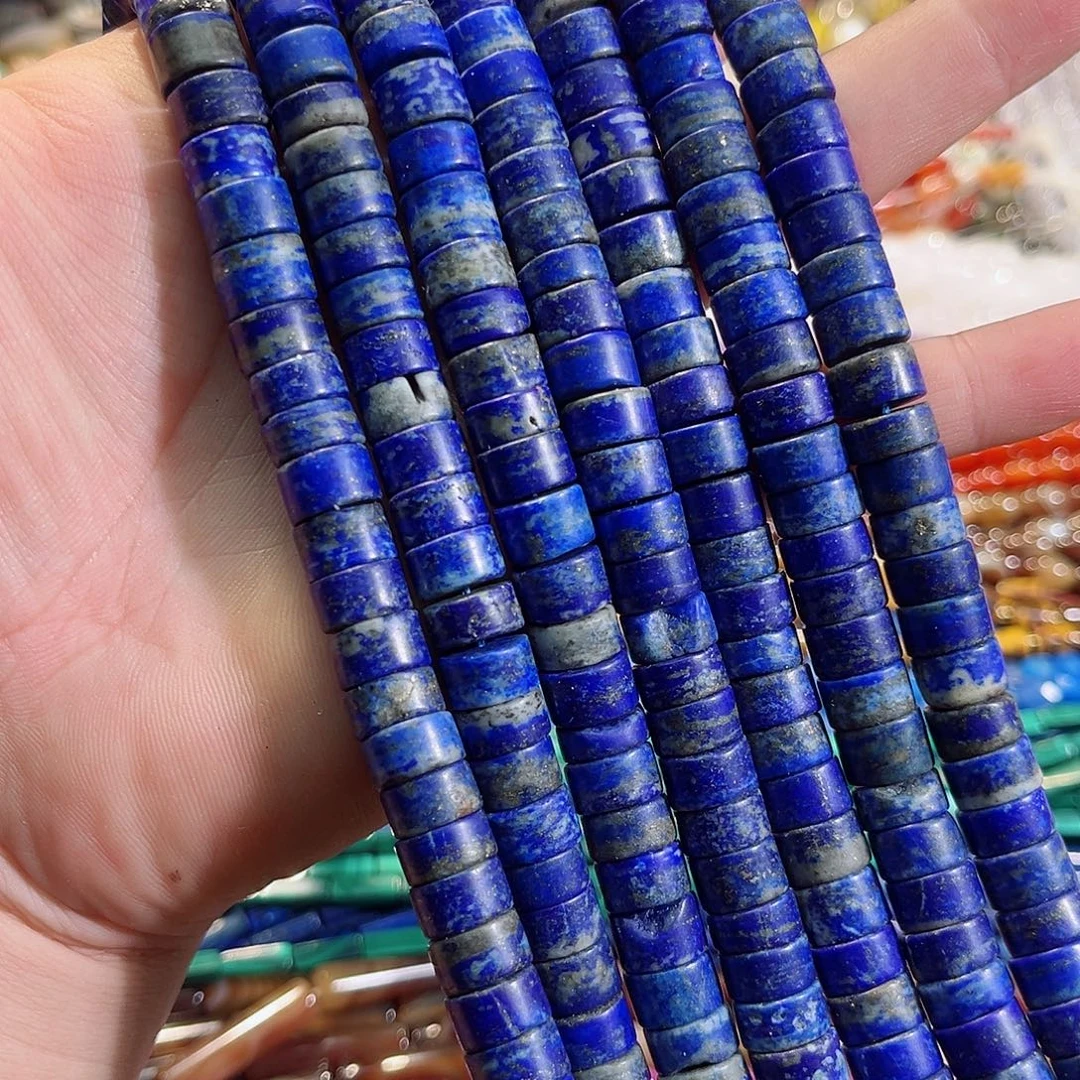 玛瑙/玉髓未镶嵌珠宝半成品青金石直切一条10mm