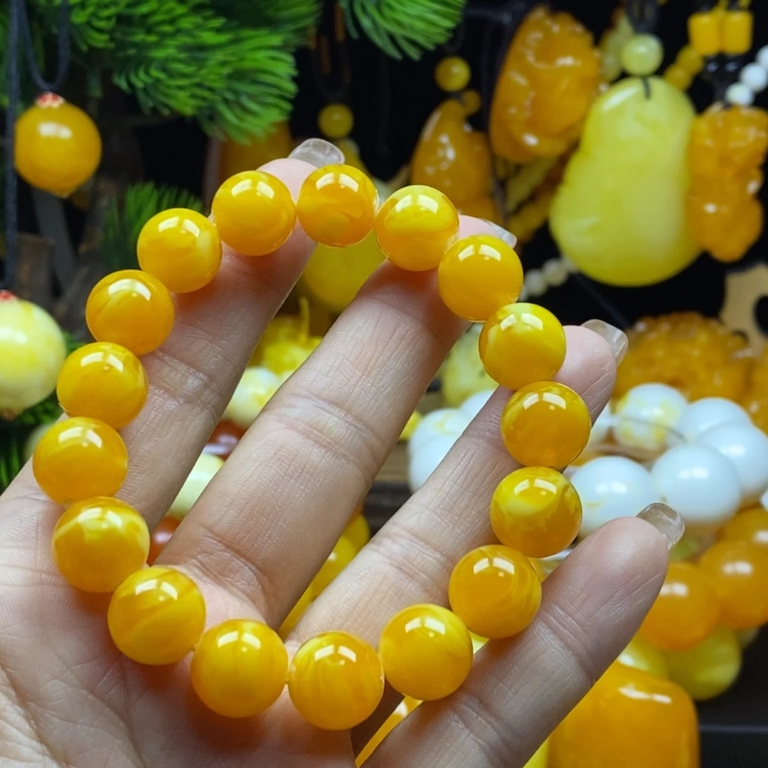 湖***姐无非金属老蜡12mm手串