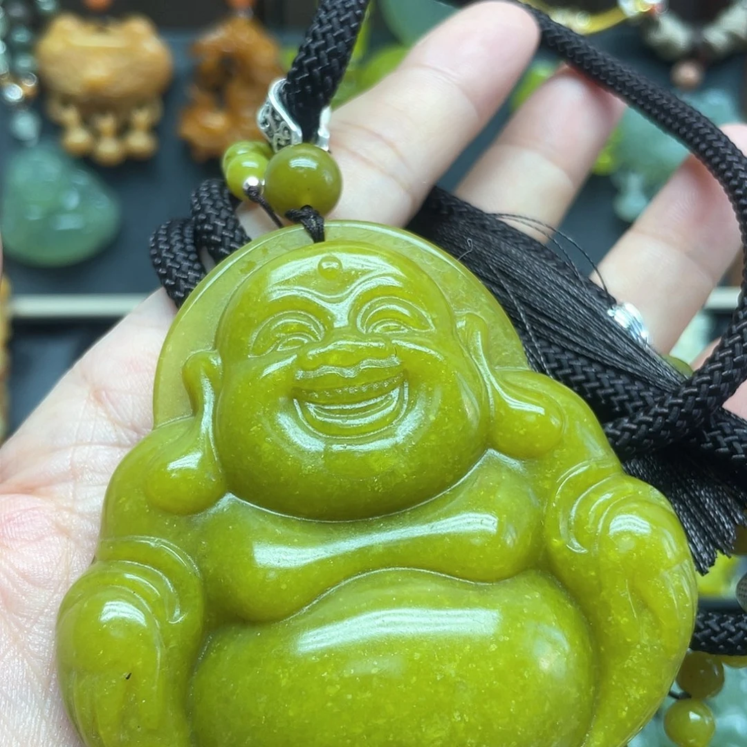 蛇纹石玉合金颈饰