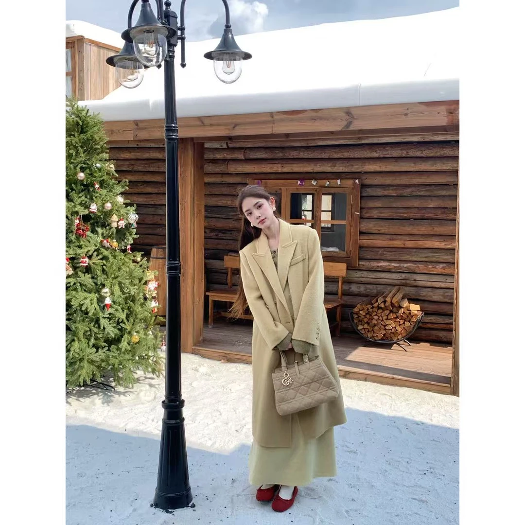 100%绵羊毛双面呢大衣长款LY9911