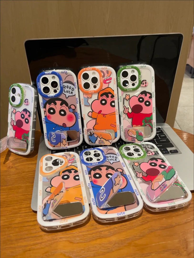 蜡笔小新适用于苹果15/14透明iPhone16promax果冻奶油卡通手机壳