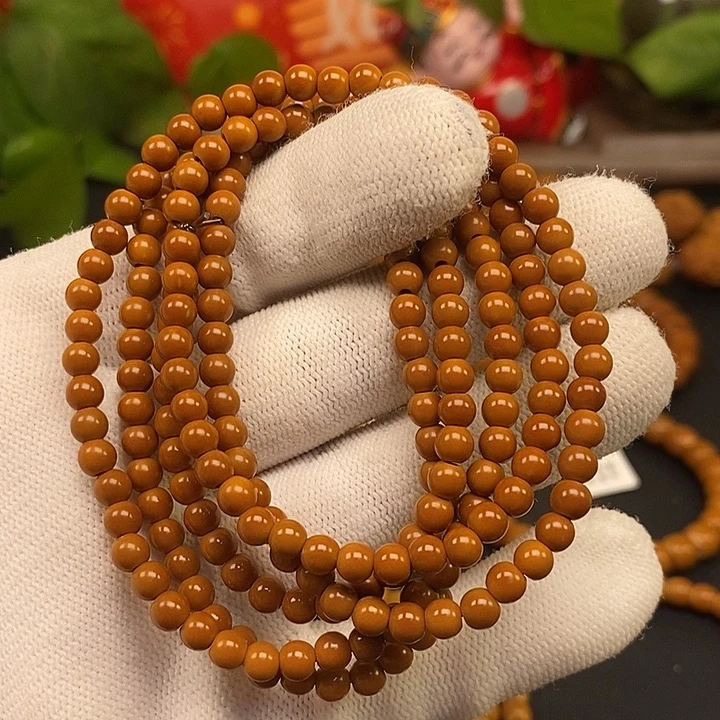 手串橄榄核4.5老挝核尖小圆珠108