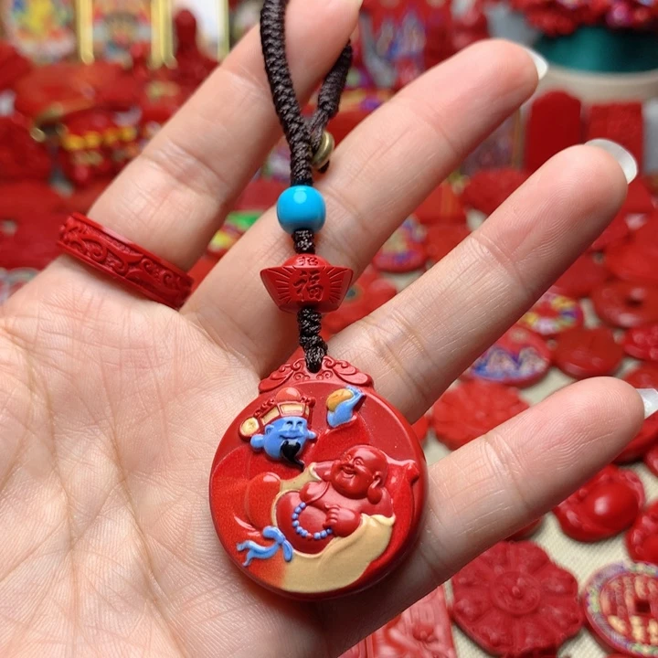 天然辰砂工艺品朱砂钥匙扣