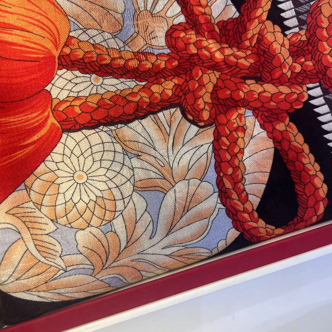 【140丝绒方巾-SR-140-Q-2174】 色织提花135cm 丝巾女士气质时尚