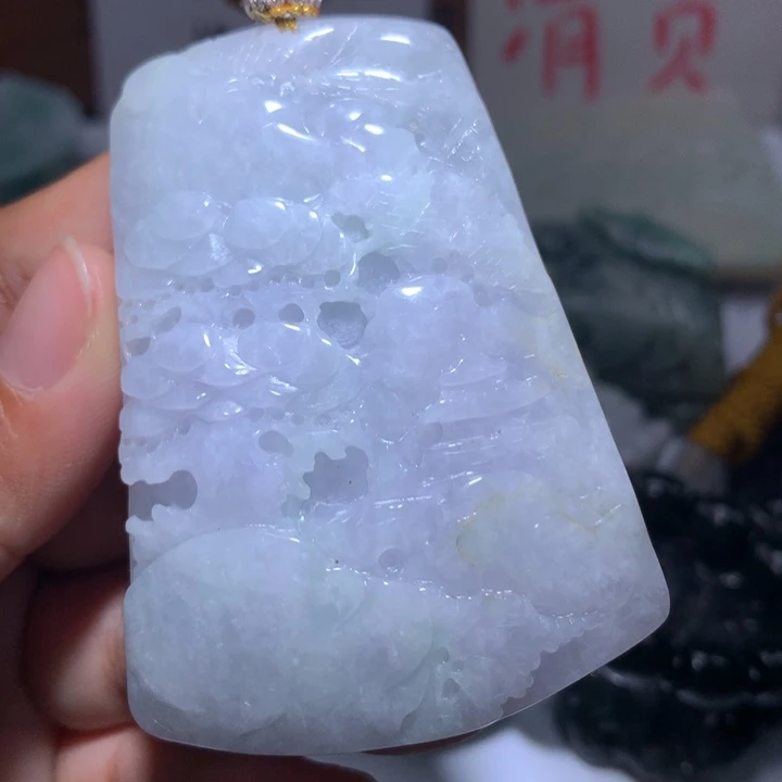 翡翠未镶嵌颈饰保真天然A货翡翠