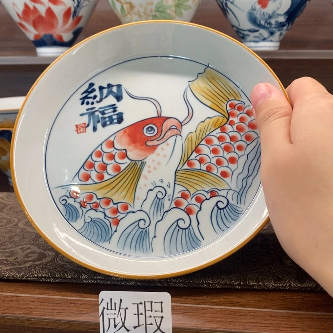 釉下彩老陶泥手工绘制