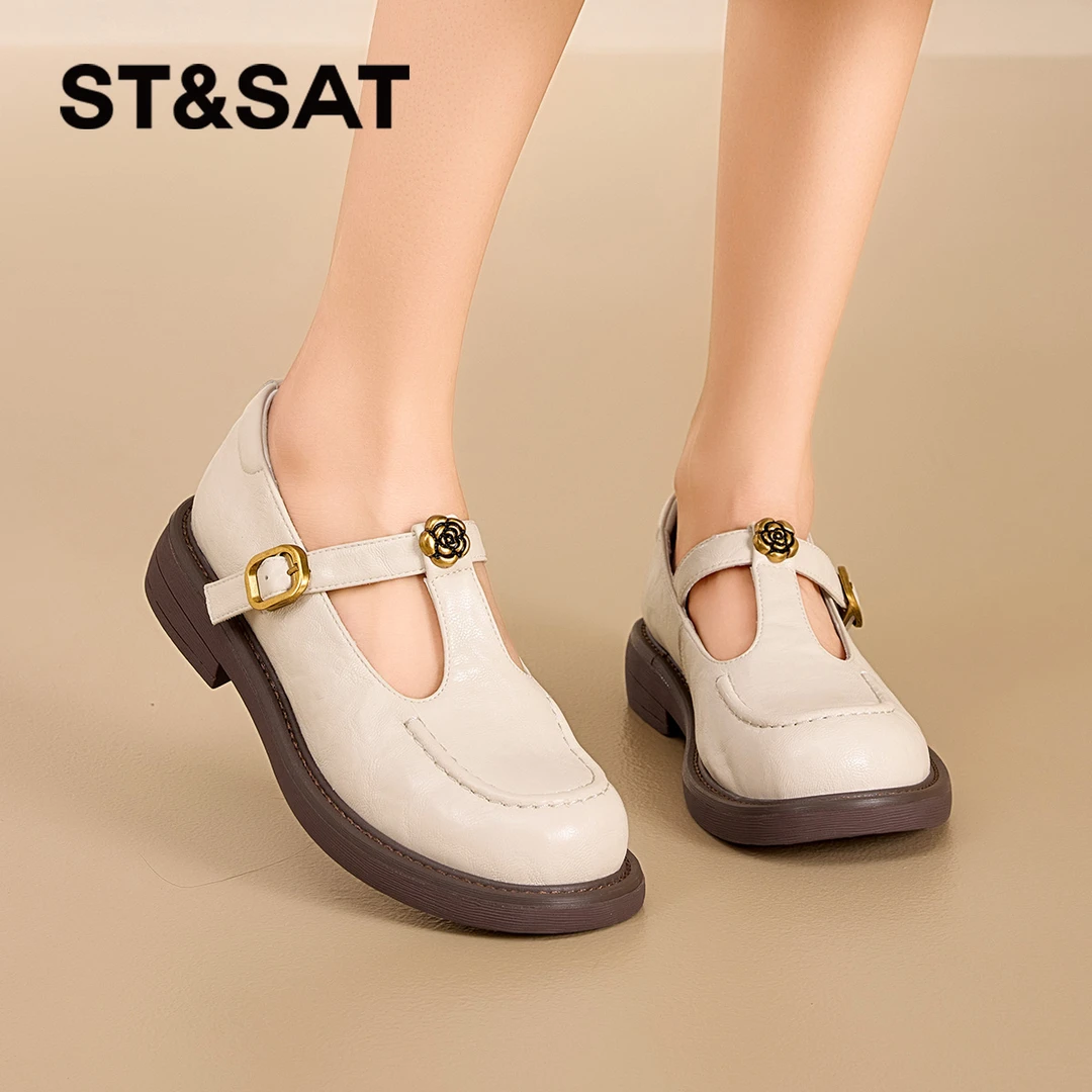 星期六乐福鞋女款2025新款爆款玛丽珍女鞋子白色单鞋英伦风小皮鞋