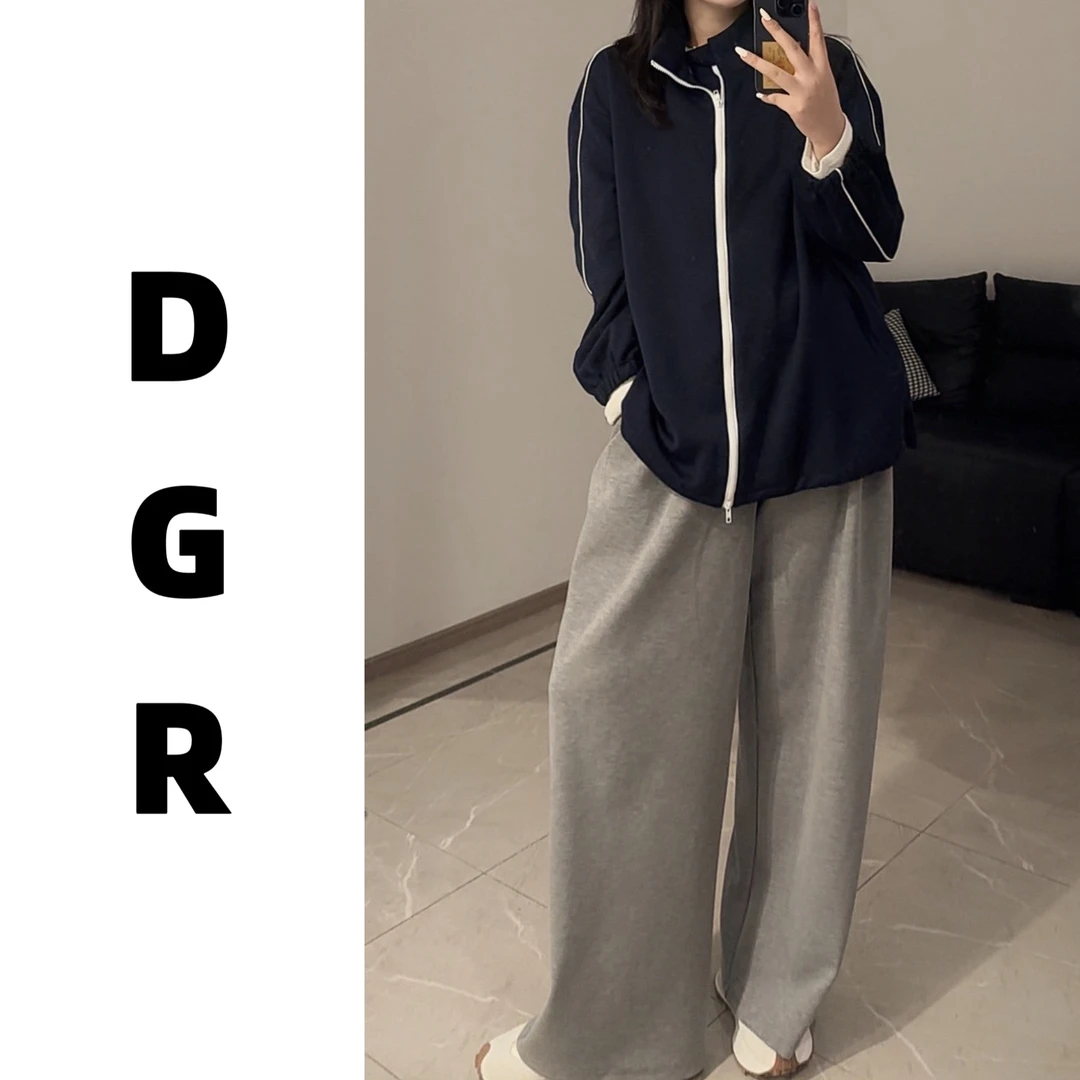 【DGR】大码微胖“糯糯手感”美式慵懒风松弛感穿搭显瘦休闲卫裤YY019