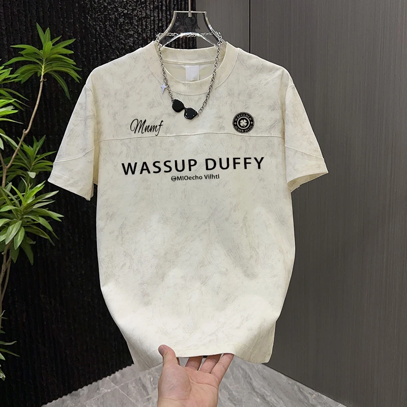 WASSUP DUFFY【080-099】潮牌美式高街复古扎染短袖男女同款夏季T恤
