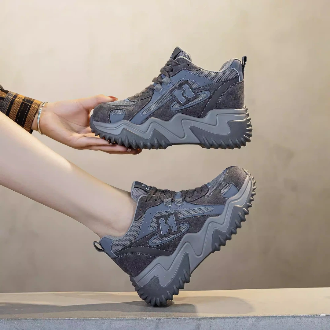 新百伦【奥莱断码】增高老爹鞋女2025新款软底时尚休闲透气运动鞋