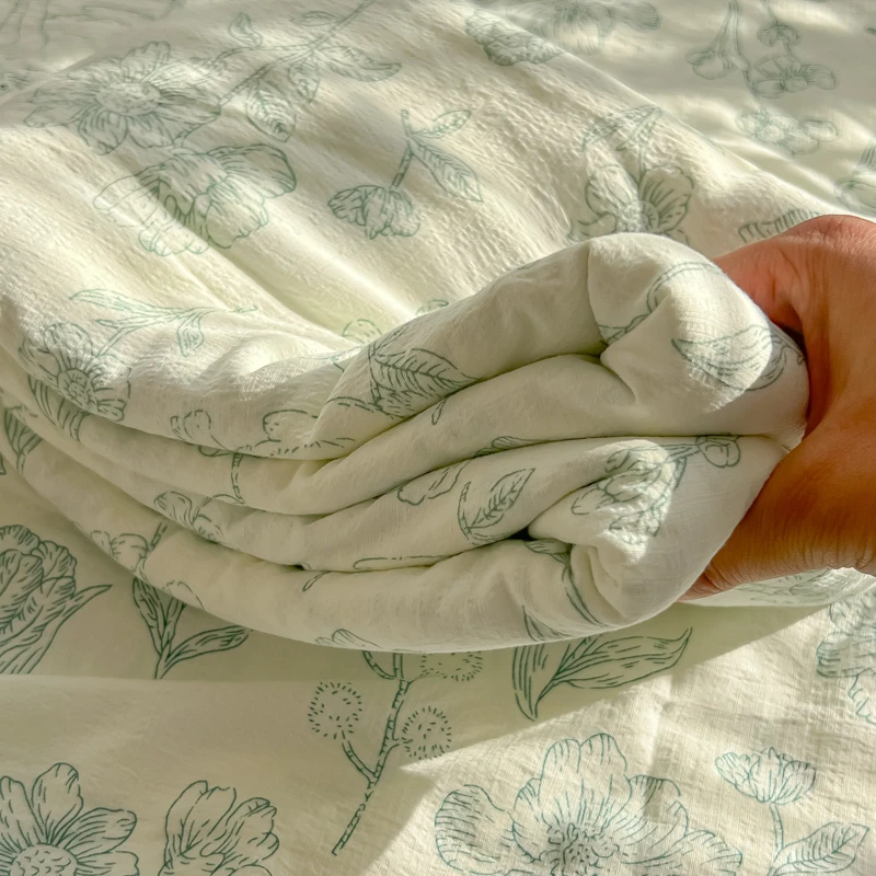 2025新款云感提花双层纱床单单件夏季非全棉学生宿舍单人被单枕套