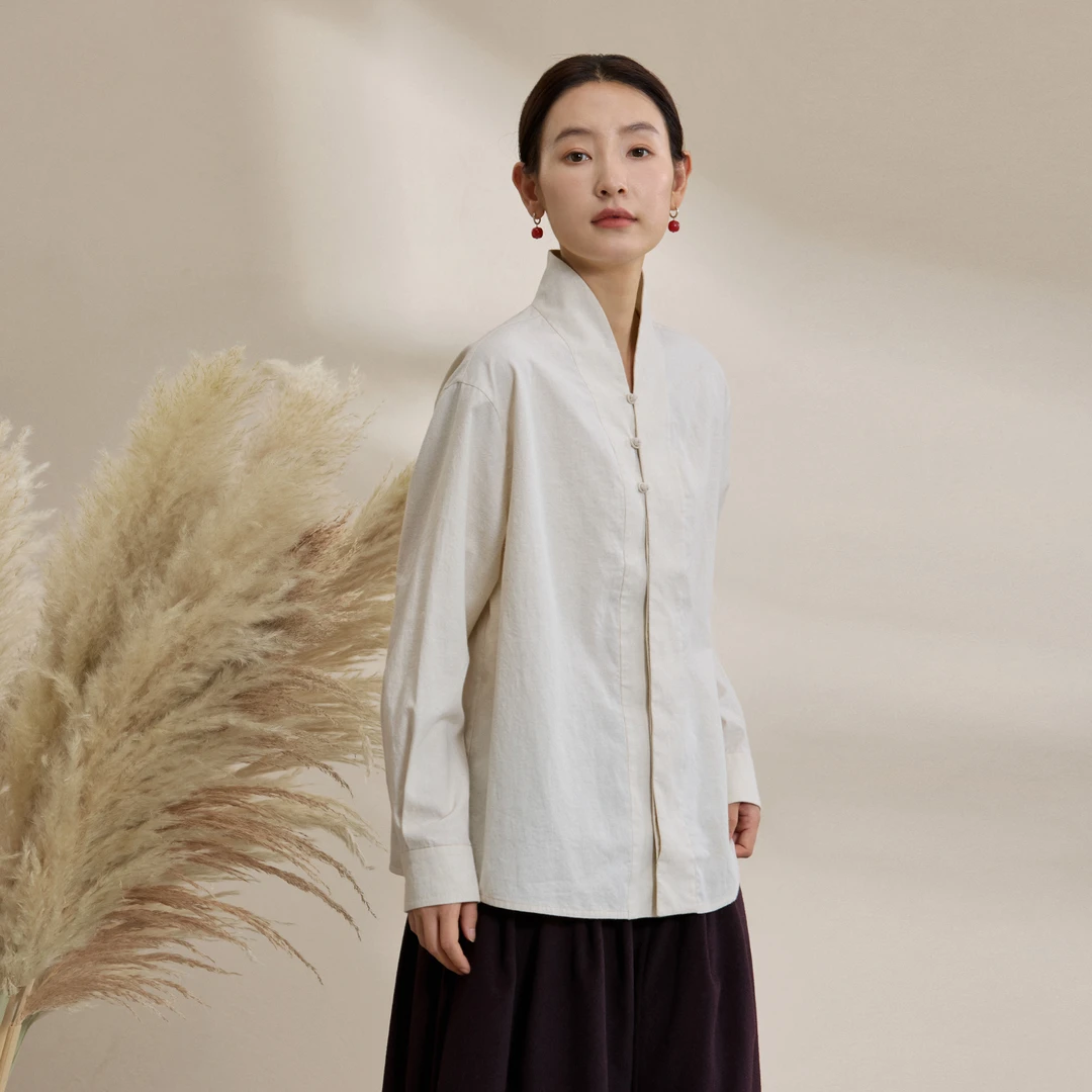 【心迩】吉祥羽儿原创山海经系列中式自然禅意感纯棉手工绣花衬衫