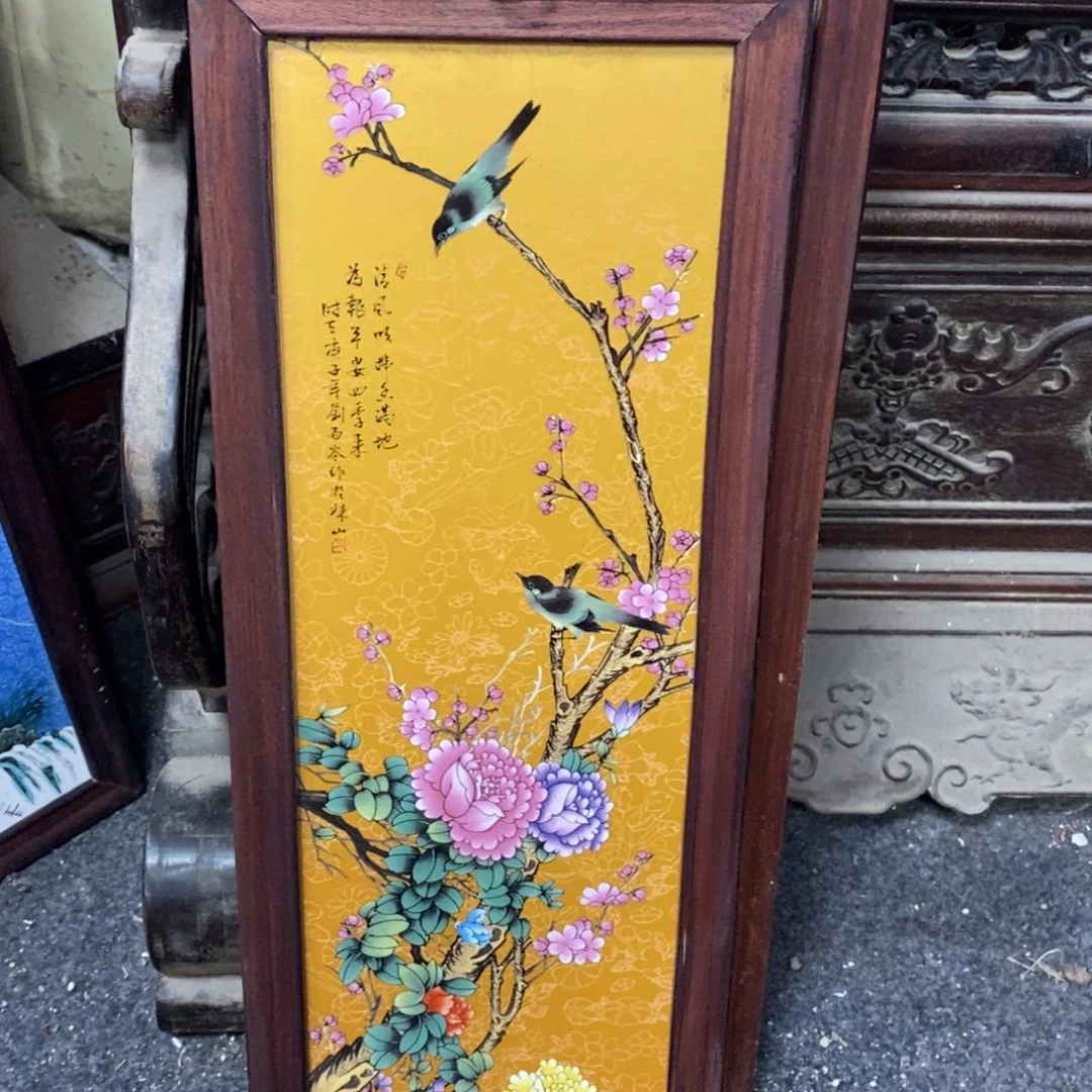 瓷片37*28*1景德镇瓷板画柴窑烧制