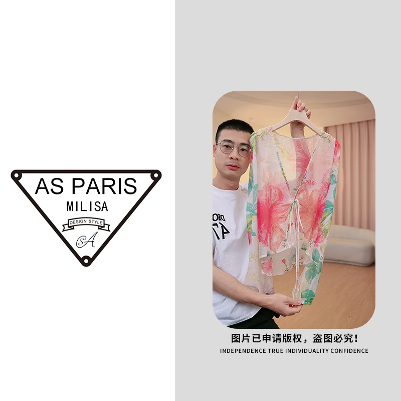 泼洒的油彩画~宝藏面料与版型 今年新款夏季上衣10968现