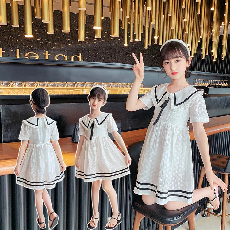 夏季洋气公主裙裙子韩版儿童衣服童装新款春秋部落 娃娃领连衣裙