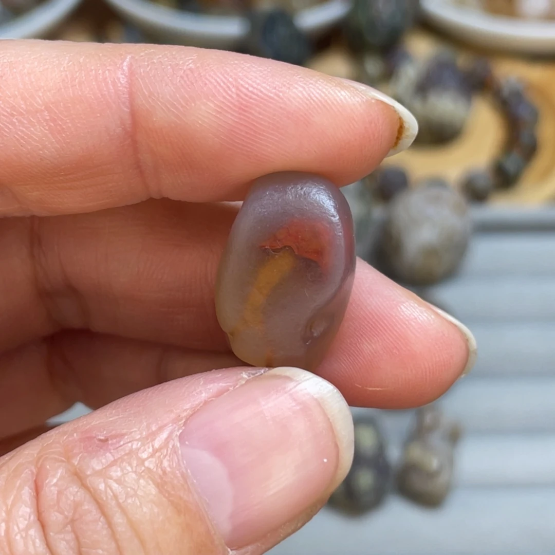 大理石非金属红伞小蘑菇