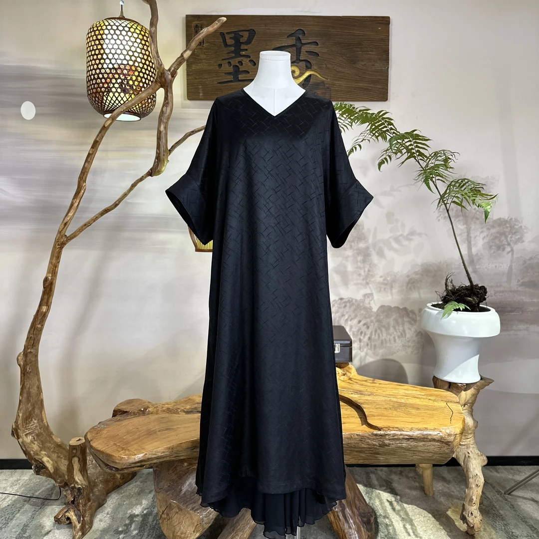 连衣裙 MX661256百搭显瘦优雅香云纱